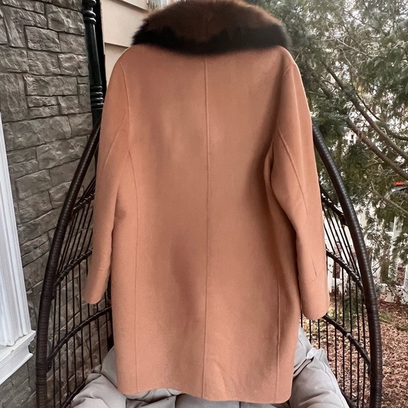 DEREK LAM 10 CROSSBY CAMEL WOMENS COAT WITH DETACHABLE FOX COLLAR SIZE 12 - Picture 16 of 16